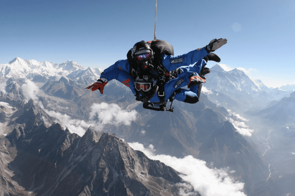 sky diving, mount everest,