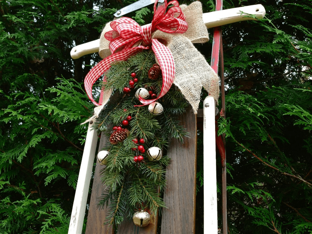 vintage sledge, christmas,